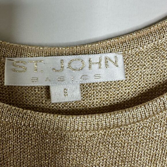 ST JOHN Gold Shimmering Tank Top - Picture 2 of 6